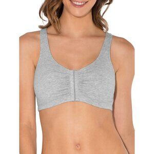 Women Grey Fruit of the Loom Women's Front Close Builtup Sports Bra